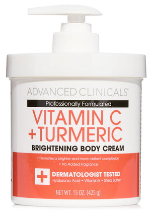 Advanced Clinicals crema Vitamina C para rostro y cuerpo, hidratación profunda.