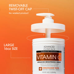Textura cremosa de la crema Vitamina C de Advanced Clinicals, hidratación suave.