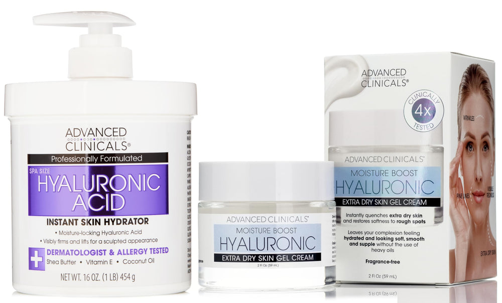 Advanced Clinicals, gel-crema facial hialurónico para piel hidratada y suave.