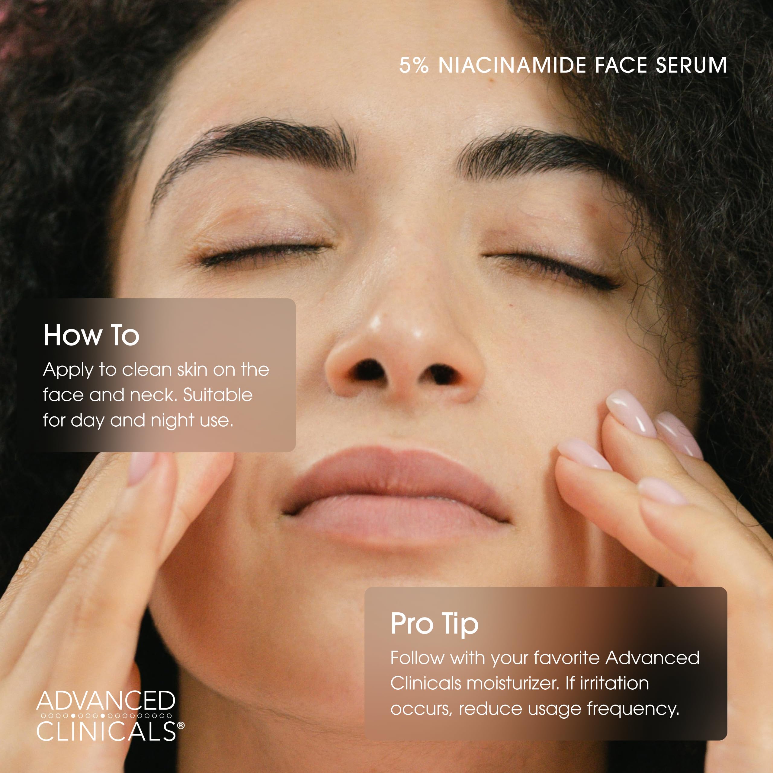 Advanced Clinicals Niacinamida 5% serum hidratación equilibrada para piel suave