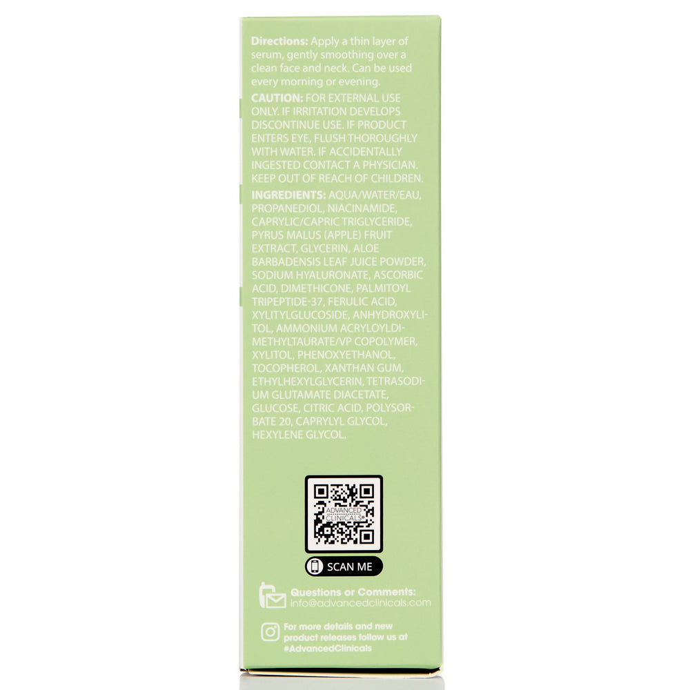 Advanced Clinicals Niacinamida 5% serum ingredientes ferúlico e hialurónico