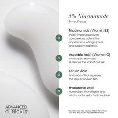 Advanced Clinicals Niacinamida 5% serum para poros visibles y tono uniforme