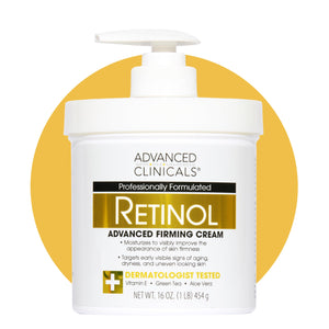 Advanced Clinicals Retinol loción cuerpo, textura aterciopelada para hidratación diaria.