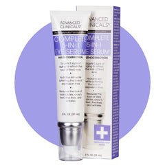 Advanced Clinicals 5 en 1 serum ojos, botella lista para hidratación diaria.