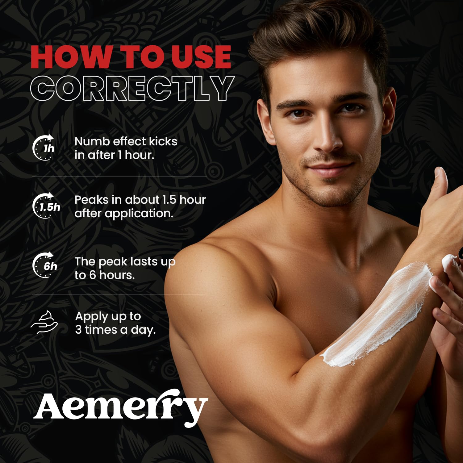 Aemerry Numbing Cream usage guide with patch test to ensure compatibility.