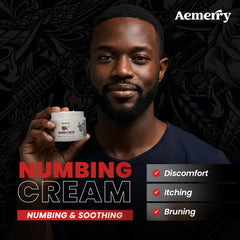Aemerry Numbing Cream texture being spread smoothly for quick numbness.