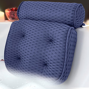 Almohada de baño AEROiVi vista frontal con soporte para cuello y cabeza