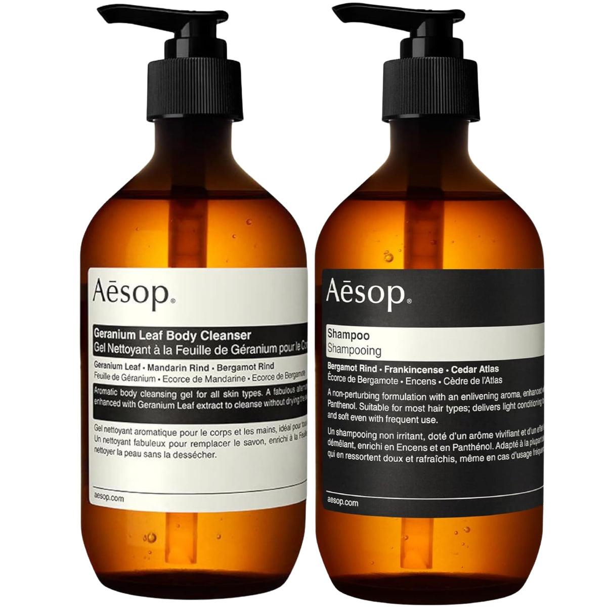 Aesop Gel Ducha Corporal Hoja de Geranio, limpia suavemente la piel y deja frescura.
