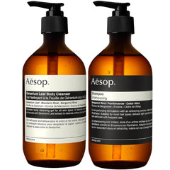 Aesop Gel Ducha Corporal Hoja de Geranio, limpia suavemente la piel y deja frescura.