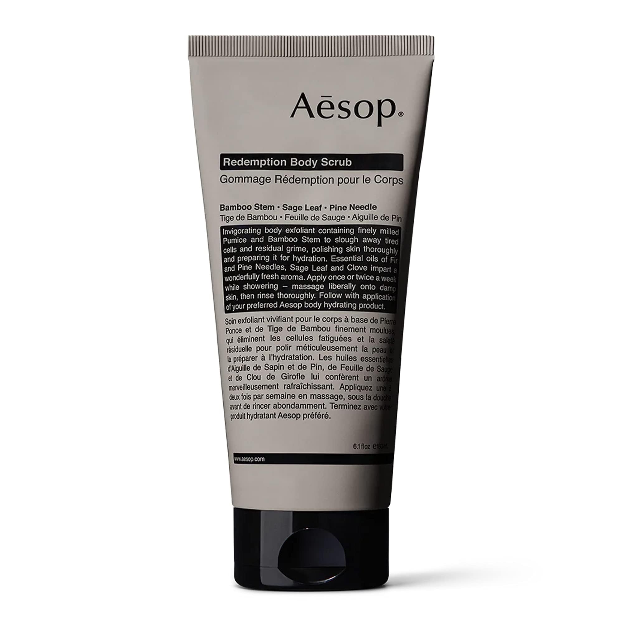 Aesop Redemption exfoliante corporal con púmice fina para una piel suave.