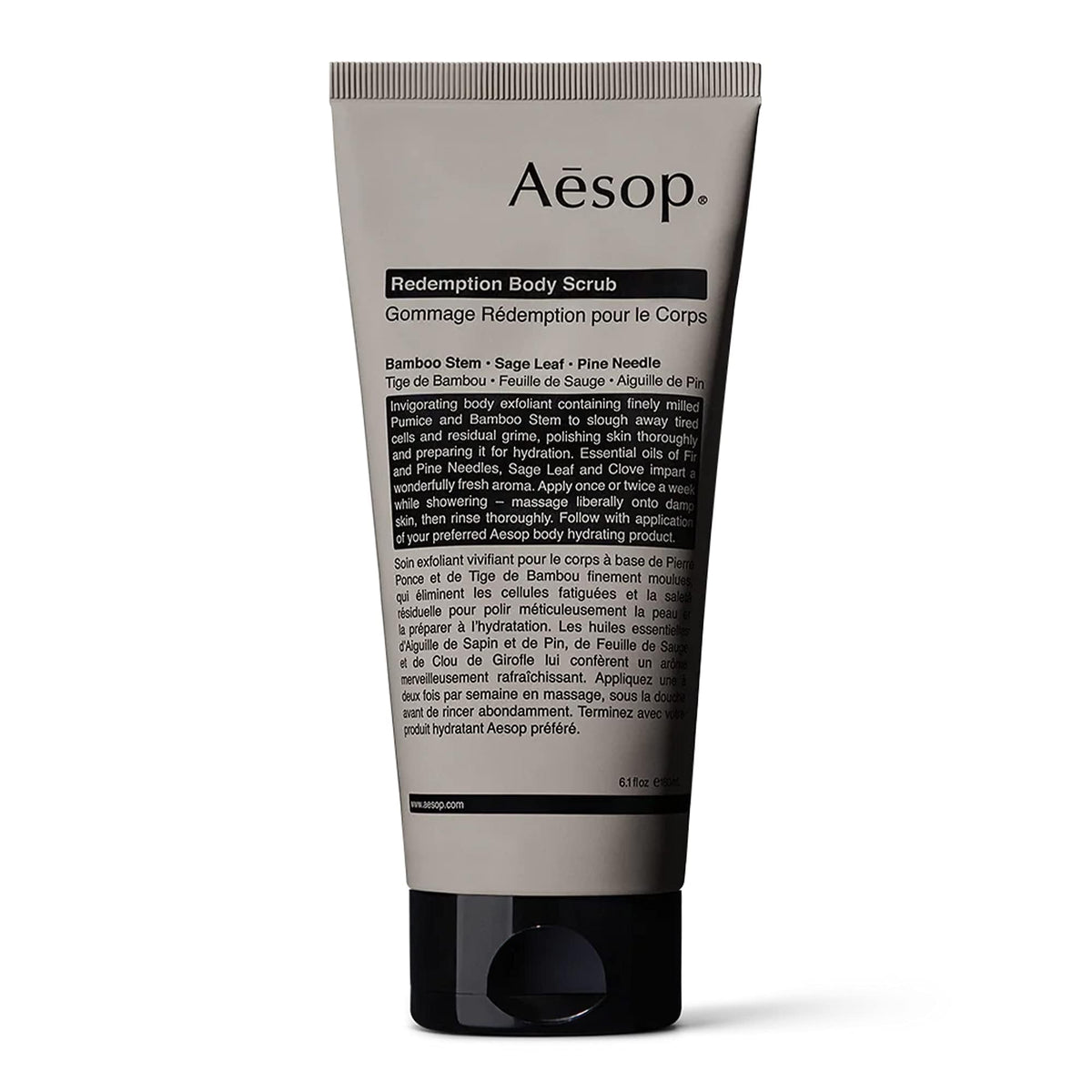 Aesop Redemption exfoliante corporal con púmice fina para una piel suave.