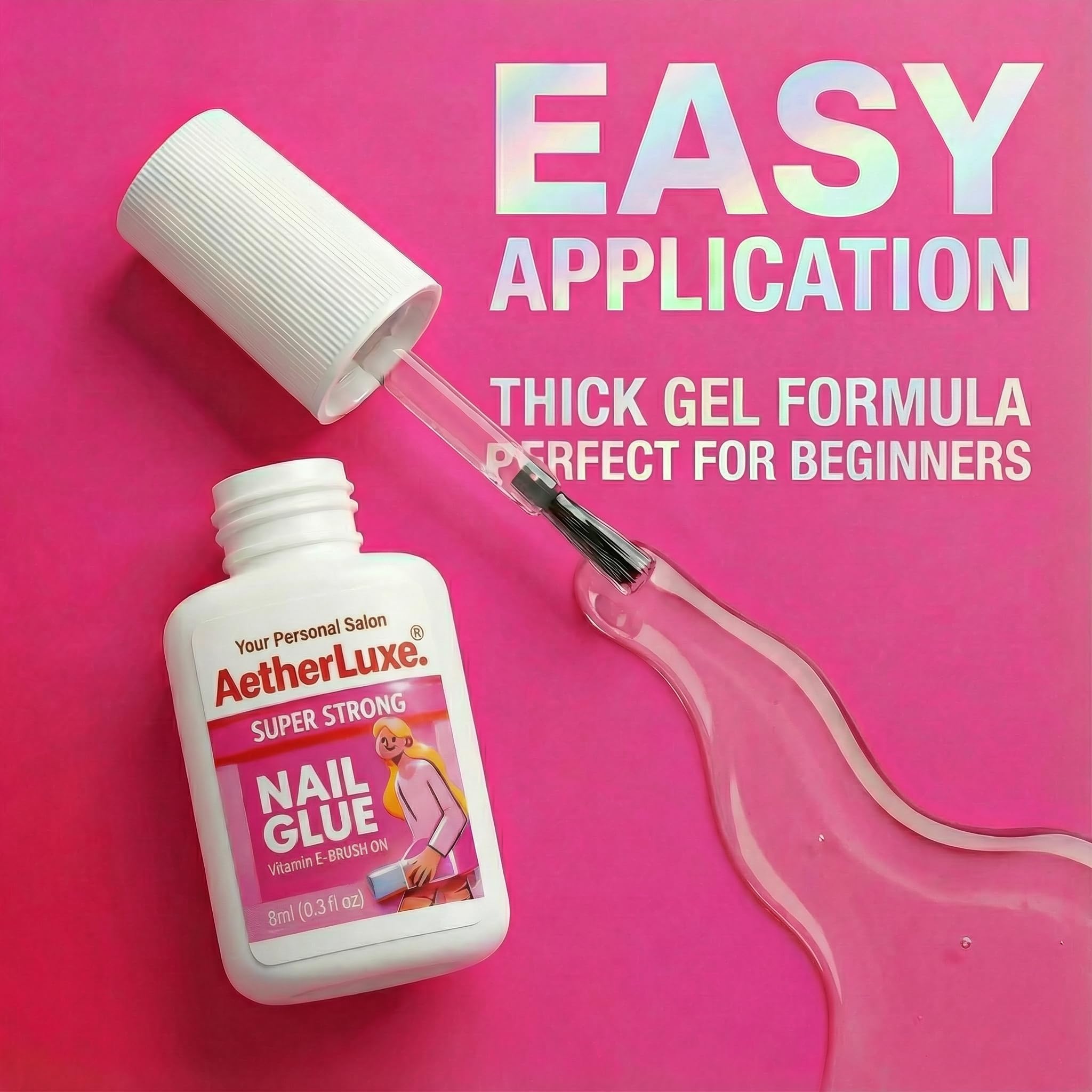 Textura gel espesa de AetherLuxe lista para una aplicación limpia y sin goteos.