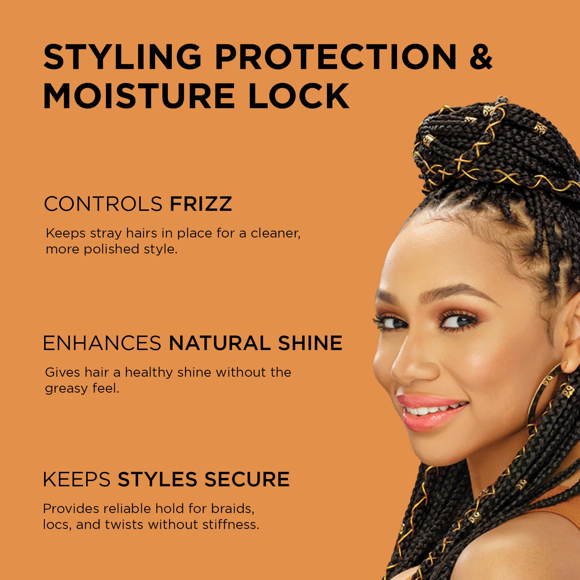 Aplicación del gel en las manos para peinar bordes con firmeza con African Pride