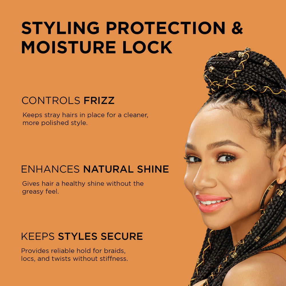 Aplicación del gel en las manos para peinar bordes con firmeza con African Pride