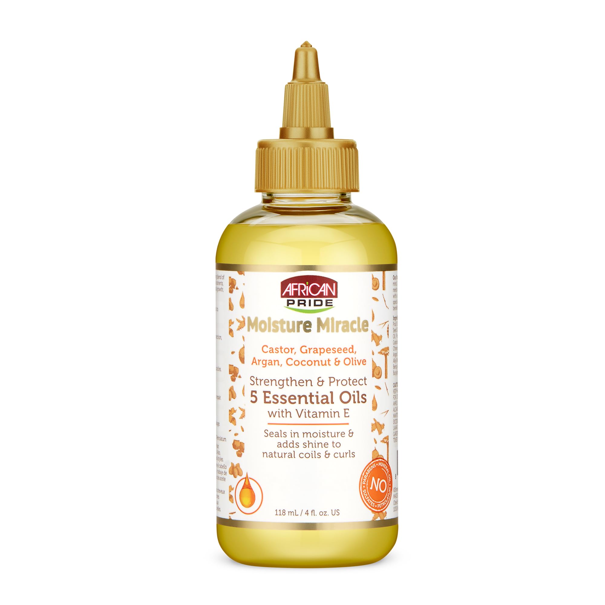 African Pride Moisture Miracle vertido de la botella para hidratación ligera del cabello