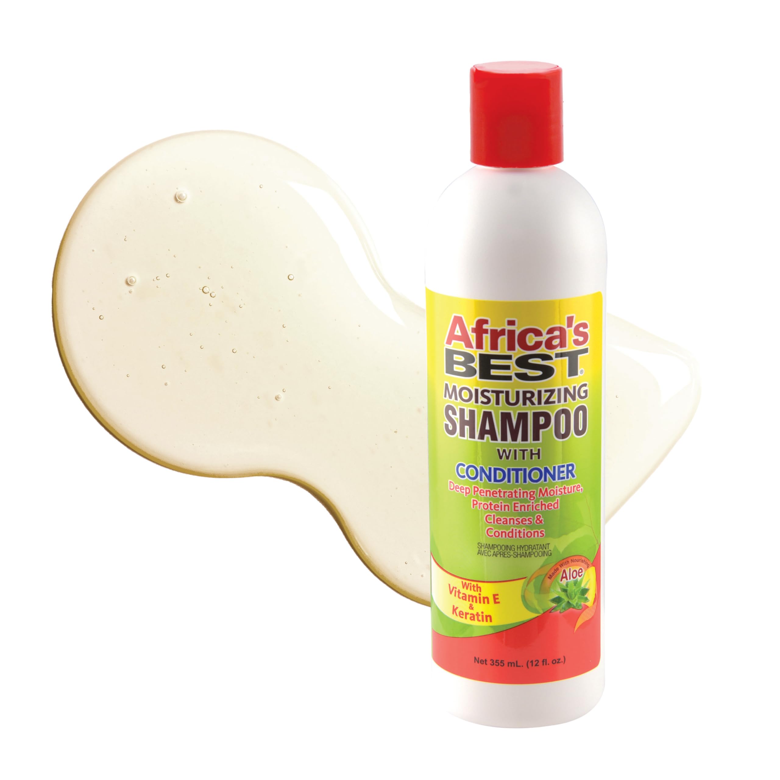 Africa's Best cabello hidratado con keratina, brillo natural y suavidad durante todo el día.