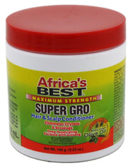 Envase doble de Africa's Best Super Gro, acondicionador para brillo y fortalecimiento diario del cabello.