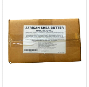 afrimports manteca de karité africana blanca en envase de 5 libras para hidratación de piel.