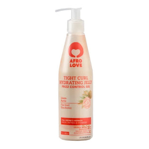 Afro Love Tight Curl Hydrating Jelly, botella de 10 oz, define rizos y brinda brillo.