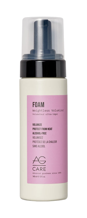AG Care Espuma Ligera para volumen, botella visible, aporta cuerpo ligero.