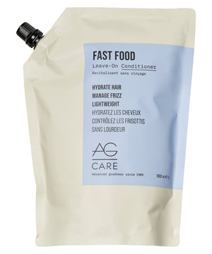 AG Care Fast Food acondicionador sin enjuague, botella visible, hidratación ligera