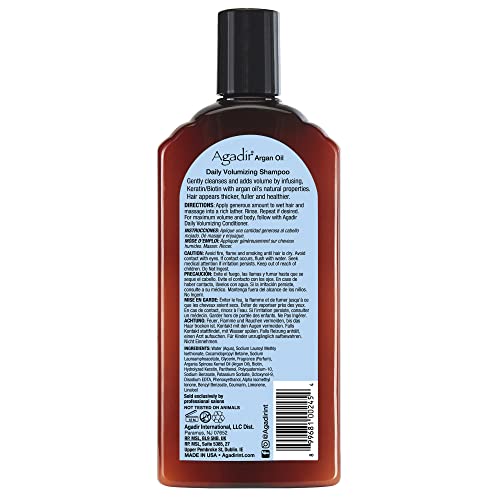 AGADIR Champú Volumen Diario, etiqueta aromática exclusiva para sensación fresca