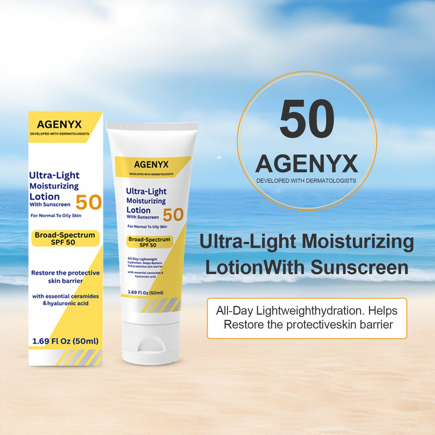 Agenyx Crema Día, textura ligera: se absorbe rápido y no deja grasa.