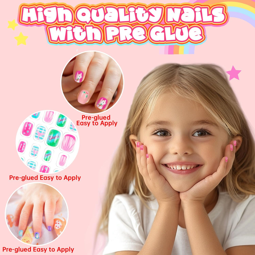 AGGKKY uñas postizas infantiles, diseños oso, para un look de cuento de hadas.