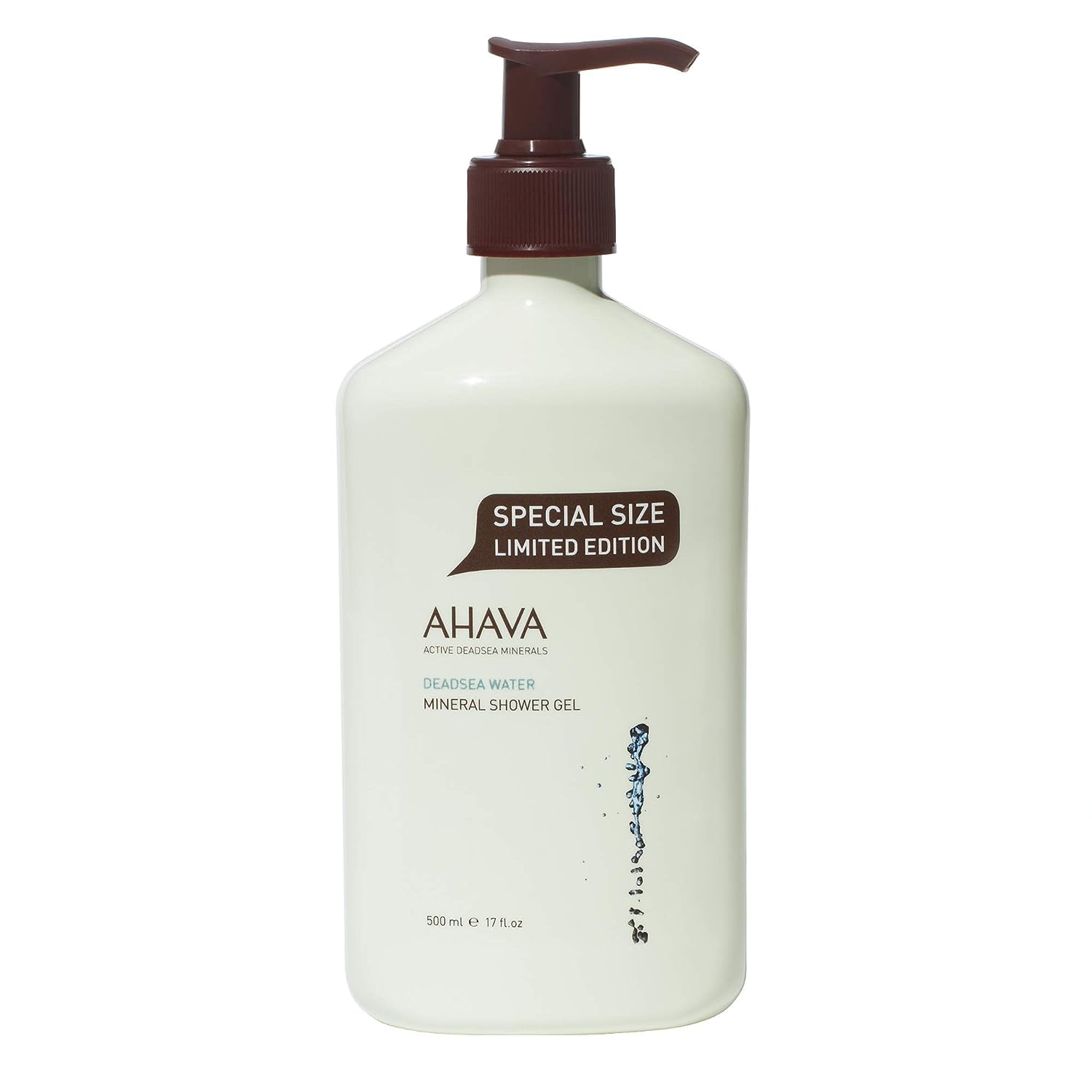 AHAVA gel de ducha mineral del Mar Muerto en botella, hidratación diaria para piel suave.