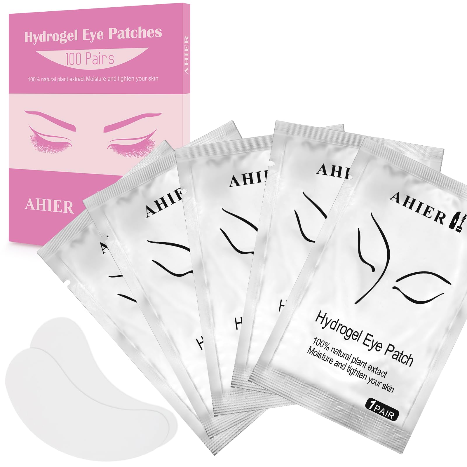 AHIER almohadillas ojos 100 pares esterilizadas, listo para uso profesional.