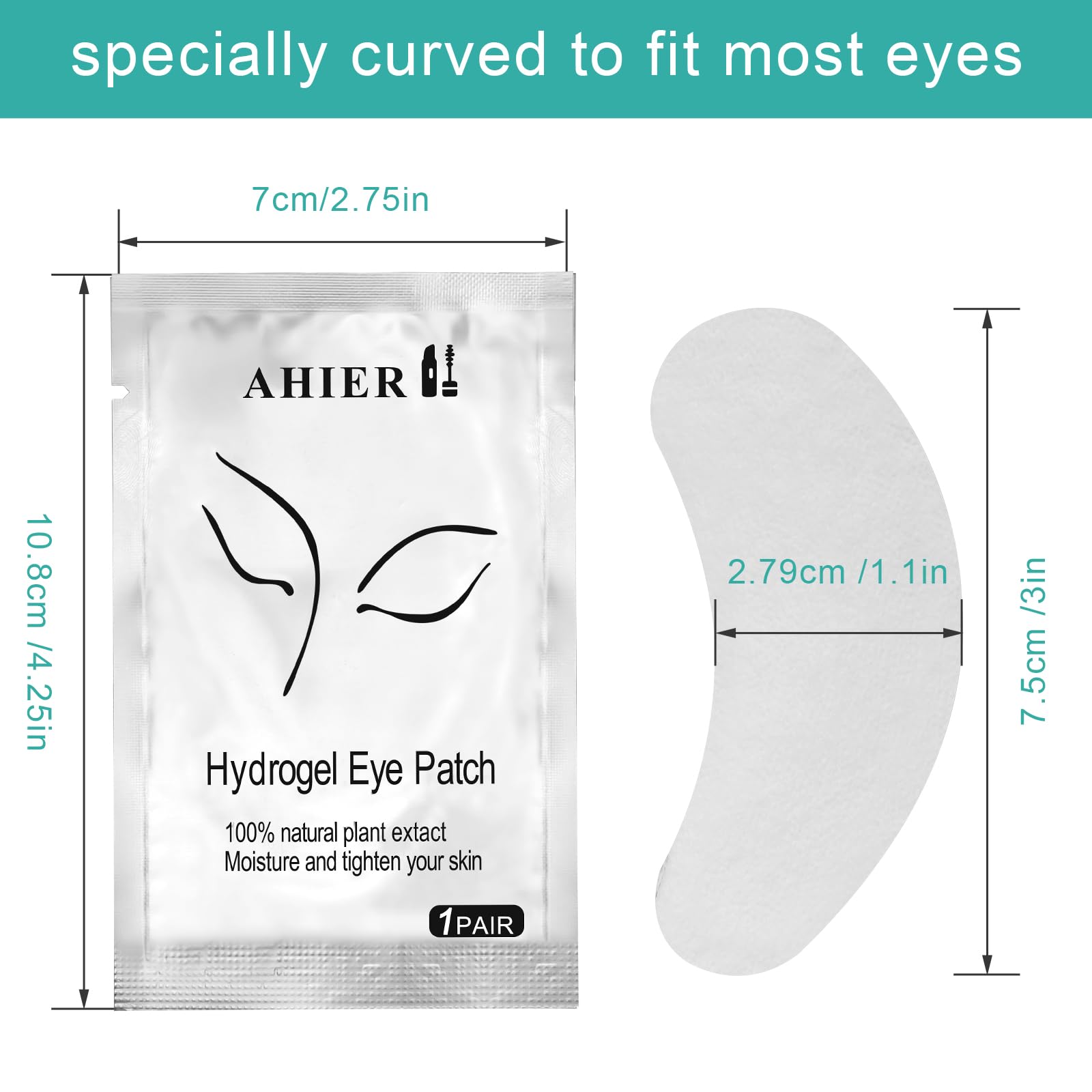 AHIER almohadillas ojos curjadas para extensiones, se adhieren sin desplazarse.