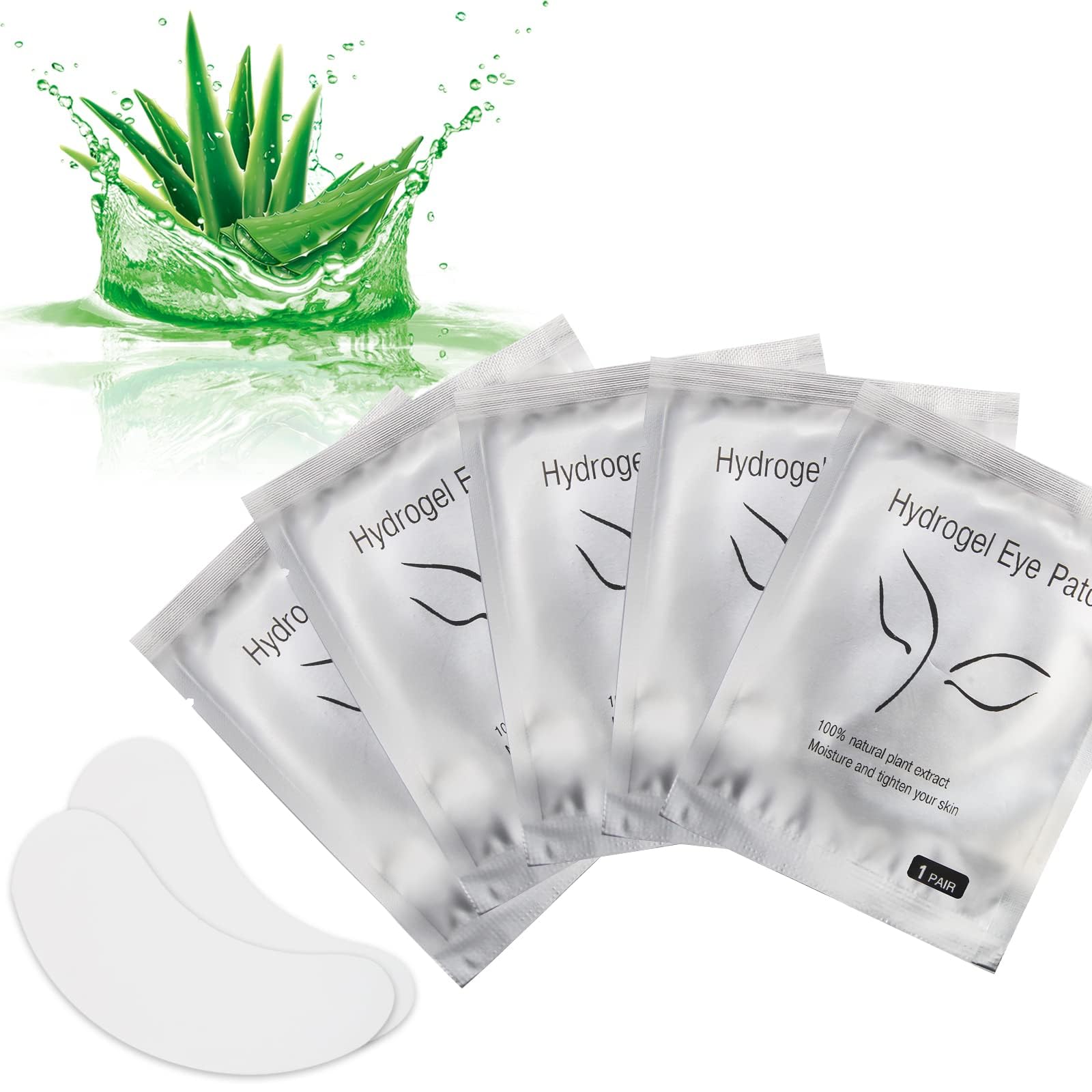 AHIER parches hidrogel para ojos y pestañas, comodidad durante extensiones.