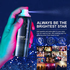 AHJISL aerosol de brillo dorado para cabello y piel, efecto luminoso.