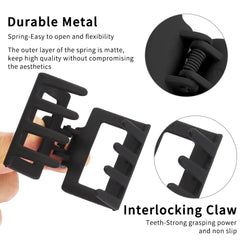 AHONEY clips negros mate, agarre fuerte para pelo fino y grueso, versátiles.