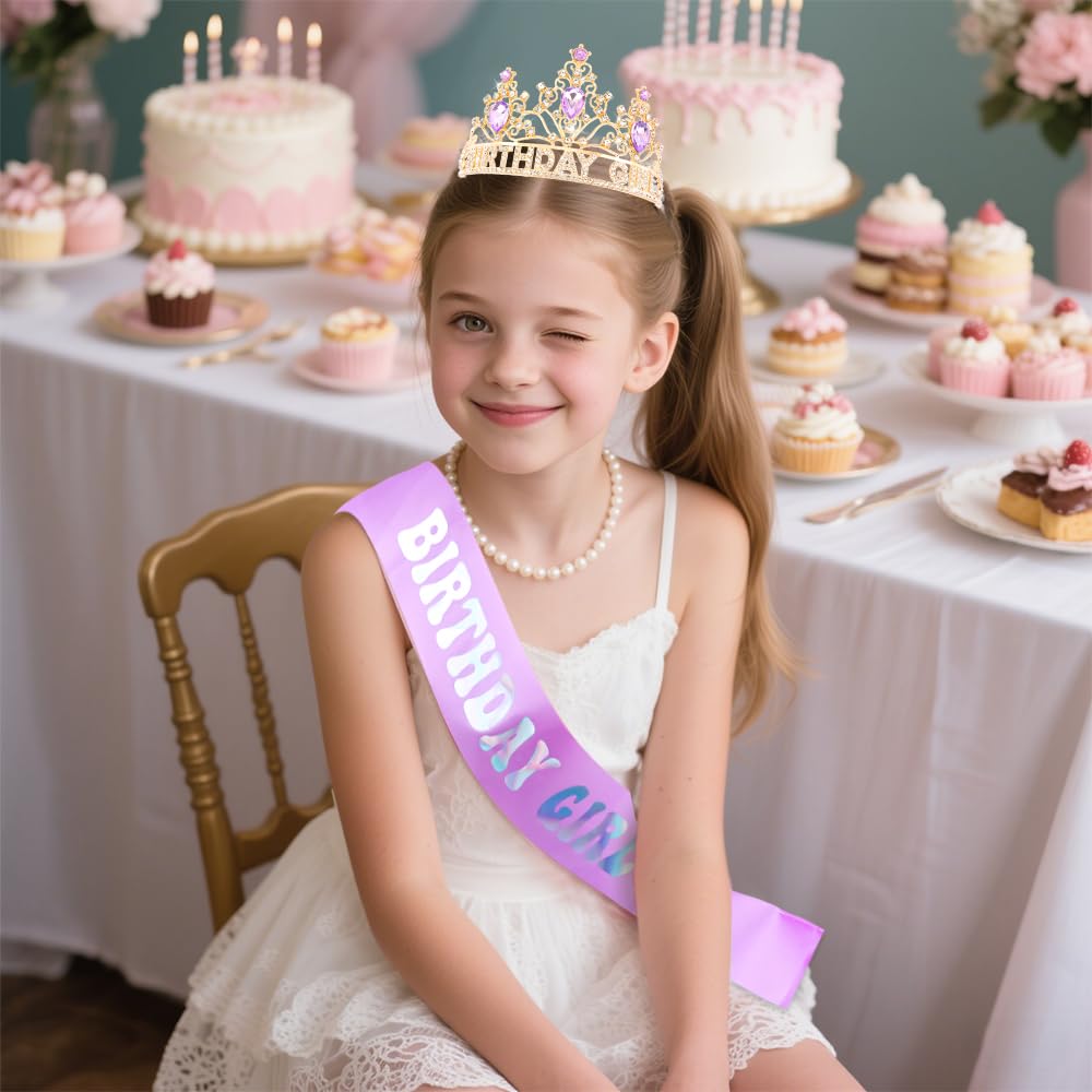 AHONEY diadema rosa con brillo para niñas y mujeres.