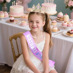 AHONEY diadema rosa con brillo para niñas y mujeres.
