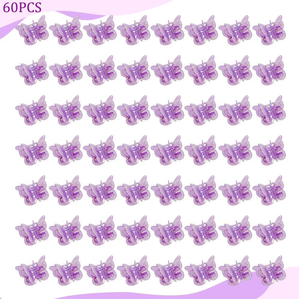 AHONEY pinzas mariposa glitter morada para peinados con destellos.