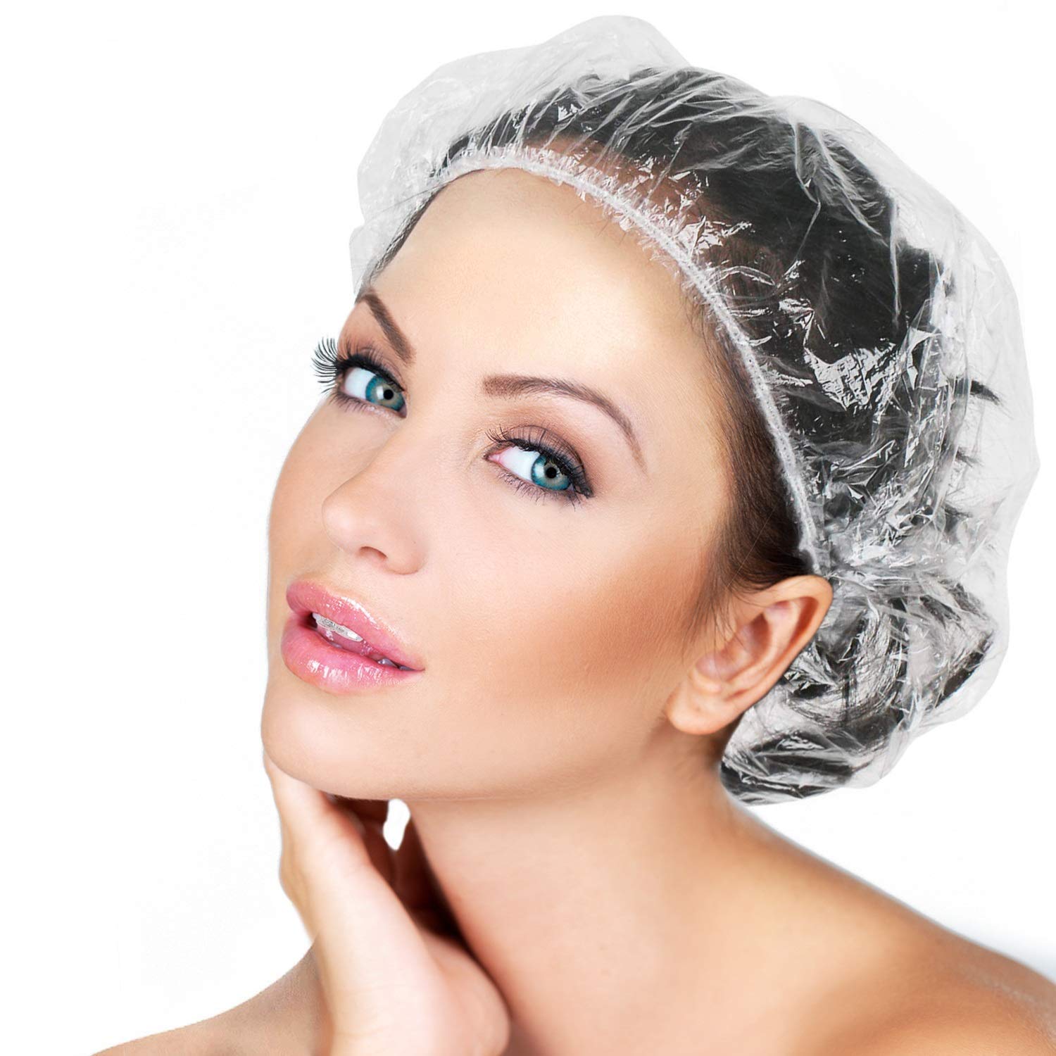 Gorro de ducha desechable transparente AIDIQIU ideal para balnearios y hoteles sin filtraciones.