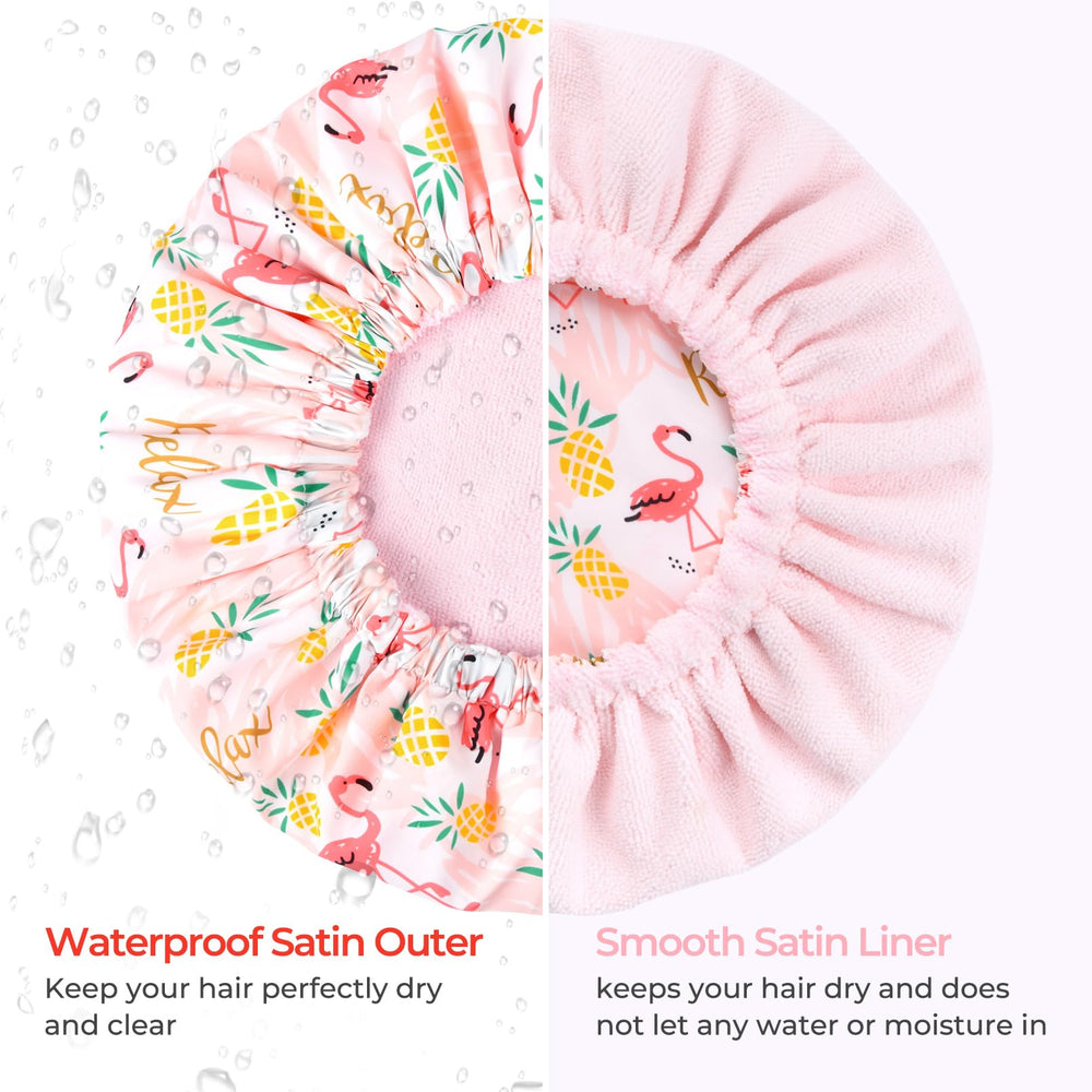 Gorro con diseño divertido de flamencos de Aileam para la ducha diaria.