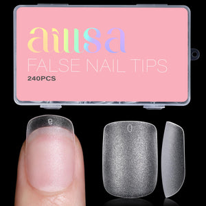 AILLSA tips cuadradas extra cortas en caja, fácil almacenamiento