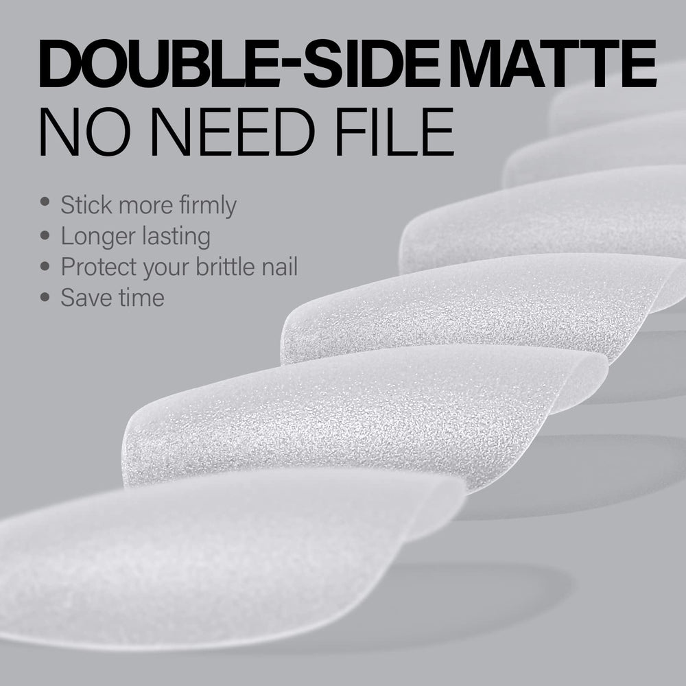 Puntas con textura mate doble cara para adherencia y acabado suave.
