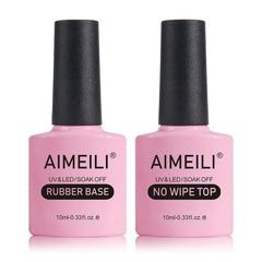AIMEILI Base Rubber Gel en botella: aplicación suave para uñas naturales.