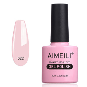 AIMEILI Rose Nude 022, botella mostrando tono rosado nude para uñas.