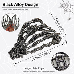 Pinza AIUPUOC para cabello cráneo esqueleto metal brillos, añade estilo.