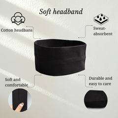 Bandas AIWLZOS para uso facial en negro, mantiene el cabello recogido.