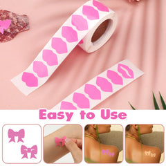 Aiyorse Pegatina de bronceado de 2 cm en forma de lazo rosa.