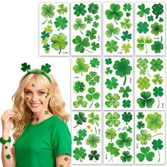 AKAKL tatuajes temporales de San Patricio con tréboles, ideales para fiestas.
