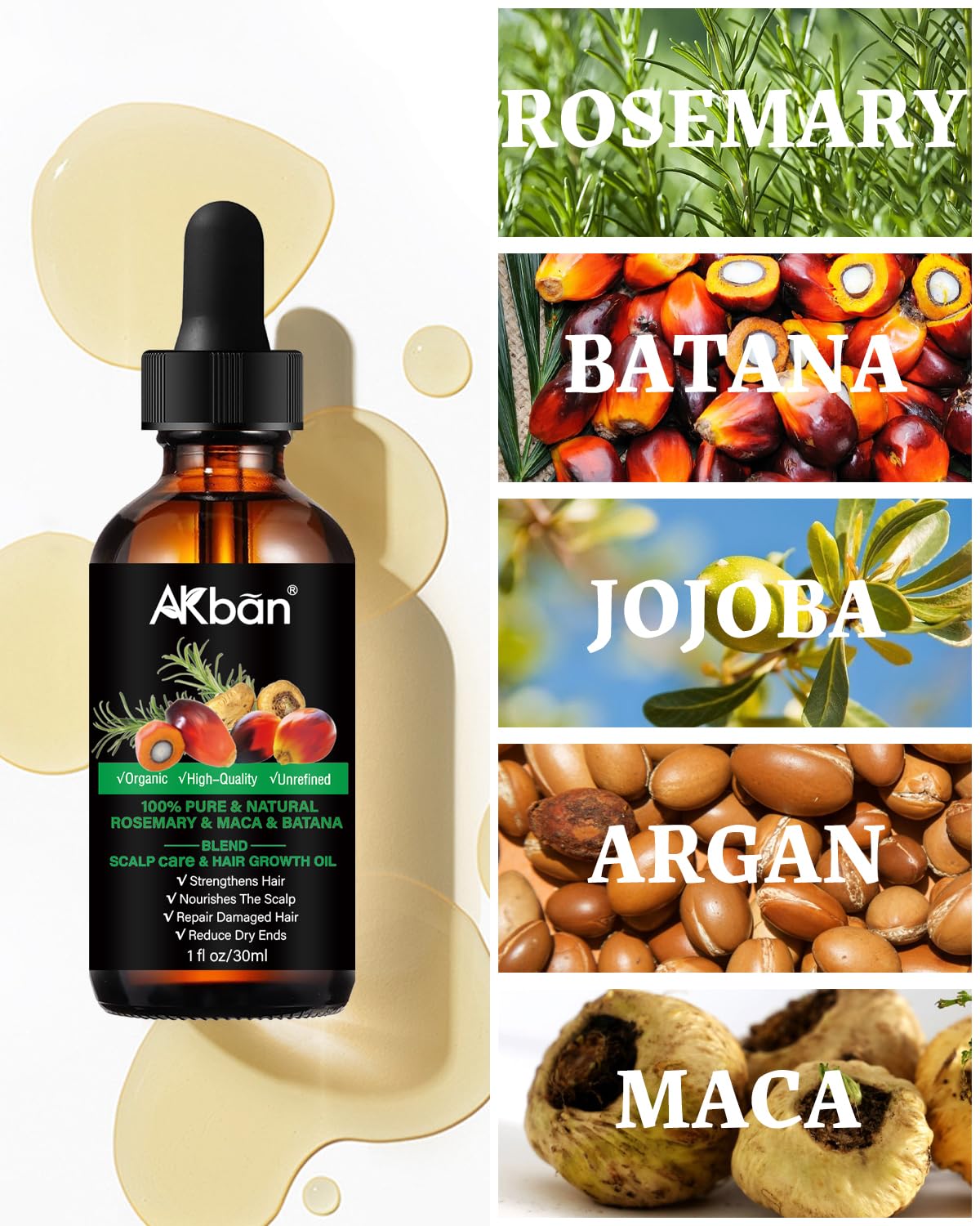 Uso nocturno AKBAN: masaje suave para nutrición capilar