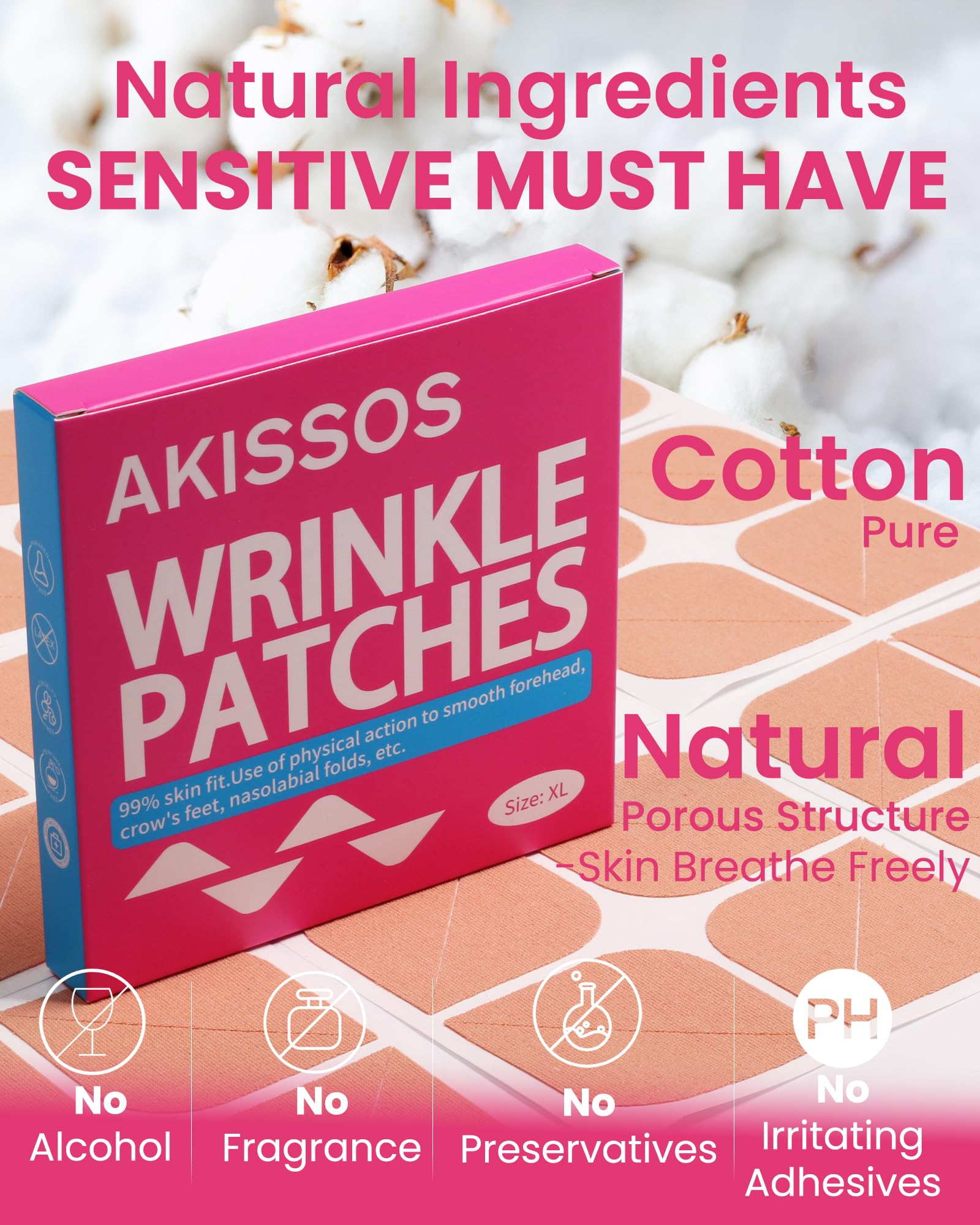 Akissos parches arrugas labios: se adaptan al contorno del labio superior para tono suave.