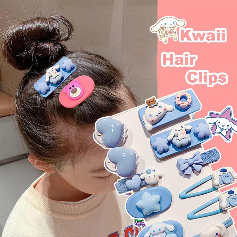 Akutoer clips kawaii perro azul, mantienen el cabello en su lugar.